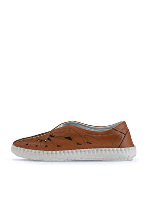 Bueno Shoes Taba Açık Flotter Deri Kadın Günlük Ayakkabı 01wq0402