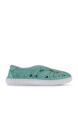 Bueno Shoes Yeşil Flotter Deri Kadın Günlük Ayakkabı 01wq0402