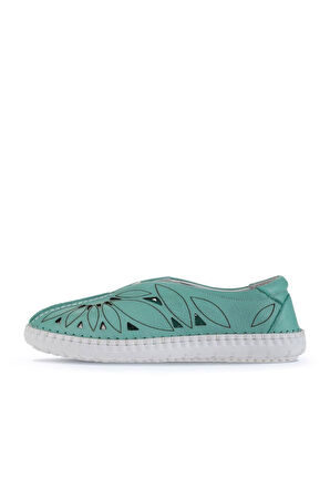 Bueno Shoes Yeşil Flotter Deri Kadın Günlük Ayakkabı 01wq0402