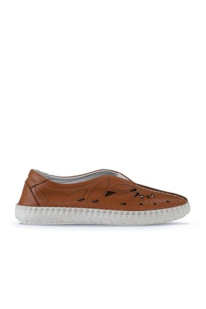 Bueno Shoes Taba Açık Flotter Deri Kadın Günlük Ayakkabı 01wq0402