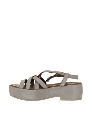 Bueno Shoes Bej Süet Kadın Düz Sandalet 01wu6006