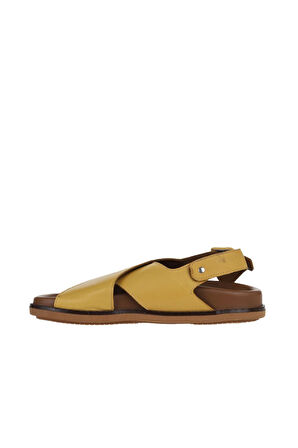 Bueno Shoes Sarı Deri Kadın Sandalet 01wu5815