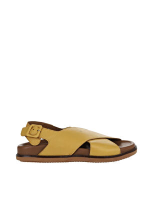Bueno Shoes Sarı Deri Kadın Sandalet 01wu5815