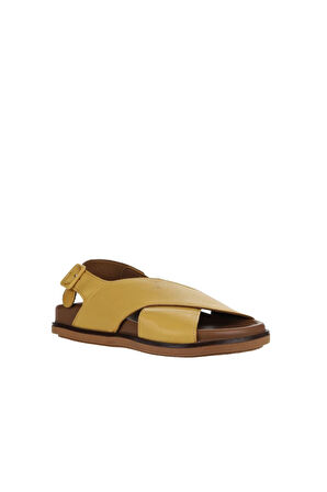 Bueno Shoes Sarı Deri Kadın Sandalet 01wu5815