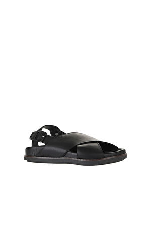 Bueno Shoes Siyah Deri Kadın Sandalet 01wu5815