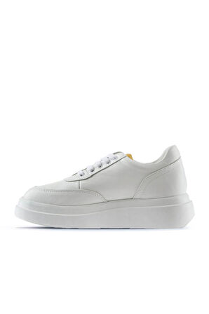 Bueno Shoes Beyaz Sarı Deri Kadın Sneakers 01wt4704