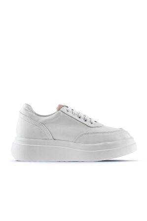 Bueno Shoes Beyaz Gül Kurusu Deri Kadın Sneakers 01wt4704