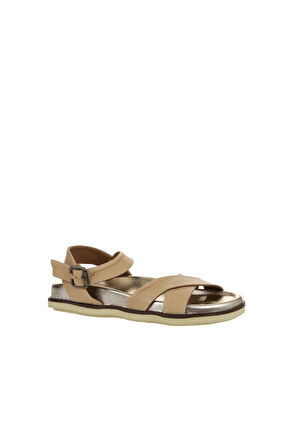Bueno Shoes Bej Deri Kadın Sandalet 01wu5830