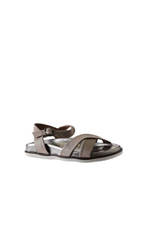 Bueno Shoes Gri Deri Kadın Sandalet 01wu5830