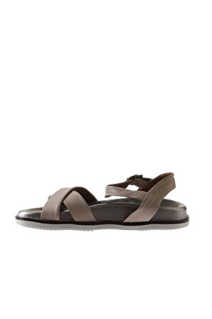 Bueno Shoes Gri Deri Kadın Sandalet 01wu5830