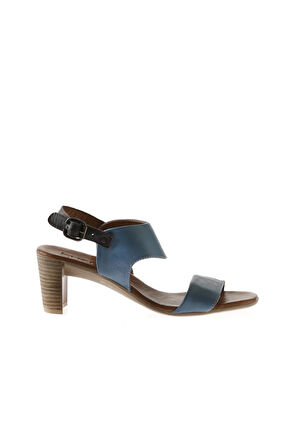 Bueno Shoes Mavi Deri Kadın Topuklu Sandalet 01wu11100