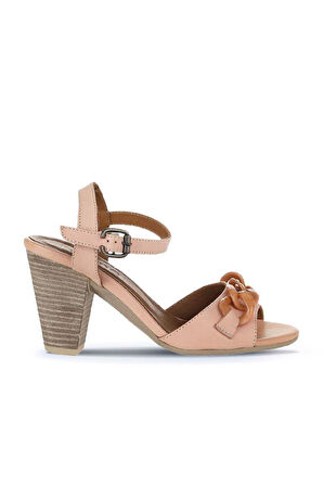 Bueno Shoes Pudra Deri Kadın Topuklu Sandalet 01wu11200
