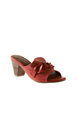 Bueno Shoes Mercan Deri Kadın Topuklu Terlik 01wu11300
