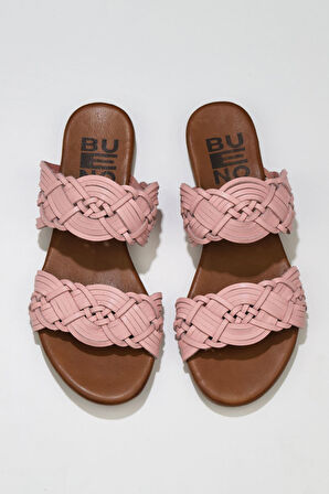 Bueno Shoes Pudra Deri Kadın Düz Terlik 01wu7452