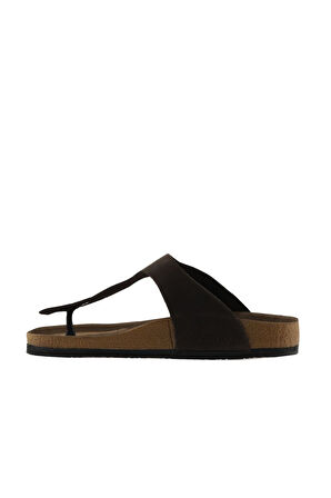 Bueno Shoes Kahverengi Nubuk Deri Erkek Parmak Arası Terlik 05mt101