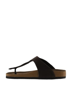 Bueno Shoes Kahverengi Nubuk Deri Erkek Parmak Arası Terlik 05mt101