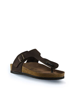 Bueno Shoes Kahverengi Nubuk Deri Kadın Parmak Arası Terlik 05wt101