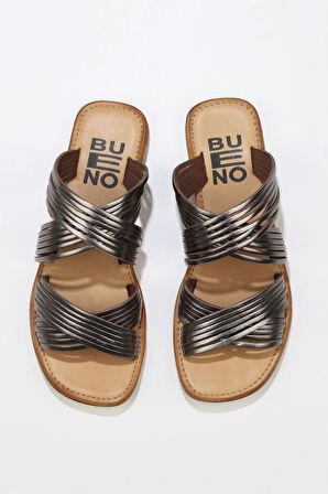 Bueno Shoes Taba Parlak Deri Kadın Düz Terlik 01wu3422