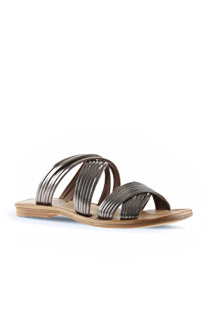 Bueno Shoes Taba Parlak Deri Kadın Düz Terlik 01wu3422