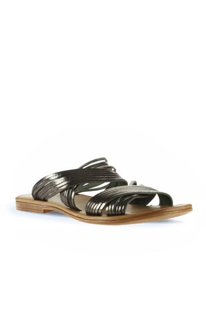 Bueno Shoes Haki Parlak Deri Kadın Düz Terlik 01wu3422