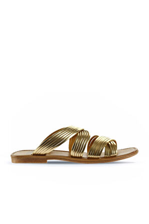 Bueno Shoes Sarı Parlak Deri Kadın Düz Terlik 01wu3422