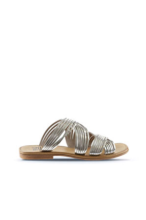 Bueno Shoes Bej Parlak Deri Kadın Düz Terlik 01wu3422