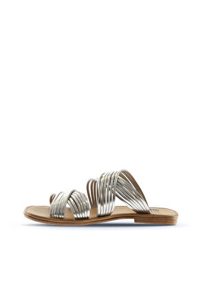 Bueno Shoes Bej Parlak Deri Kadın Düz Terlik 01wu3422