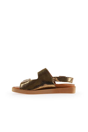 Bueno Shoes Bronz Parlak Deri Kadın Sandalet 01wu3306