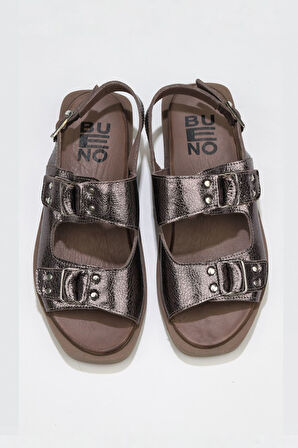 Bueno Shoes Kurşun Parlak Deri Kadın Sandalet 01wu3306