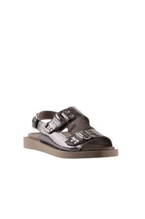 Bueno Shoes Kurşun Parlak Deri Kadın Sandalet 01wu3306