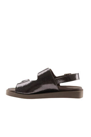 Bueno Shoes Kurşun Parlak Deri Kadın Sandalet 01wu3306