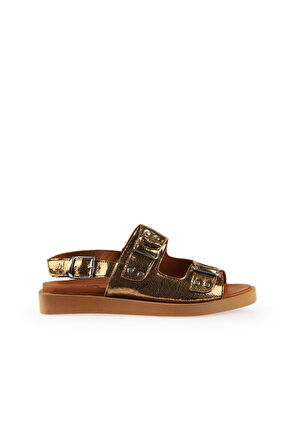 Bueno Shoes Bronz Parlak Deri Kadın Sandalet 01wu3306