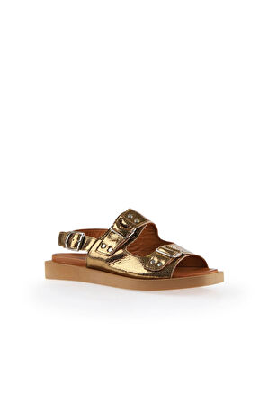 Bueno Shoes Bronz Parlak Deri Kadın Sandalet 01wu3306