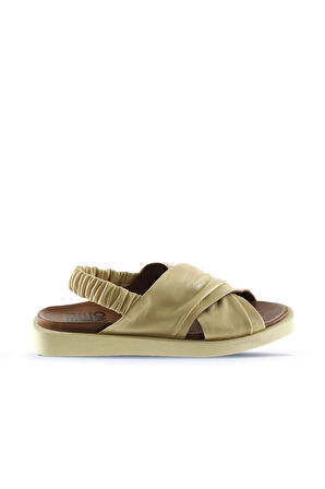 Bueno Shoes Sarı Açık Deri Kadın Sandalet 01wu3309