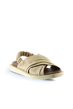 Bueno Shoes Sarı Açık Deri Kadın Sandalet 01wu3309