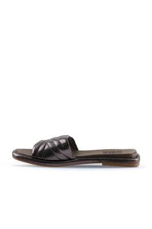 Bueno Shoes Kurşun Parlak Deri Kadın Düz Terlik 01wu4100