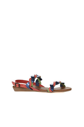 Bueno Shoes Mercan Multi Deri Kadın Sandalet 01wu7472