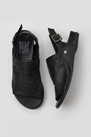 Bueno Shoes Siyah Deri Kadın Sandalet 01wu7603