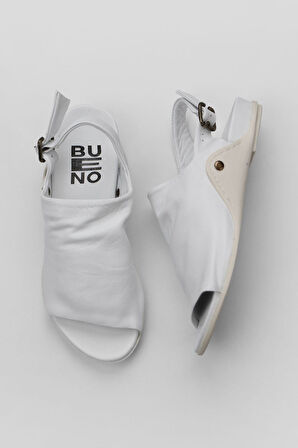 Bueno Shoes Beyaz Deri Kadın Sandalet 01wu7603