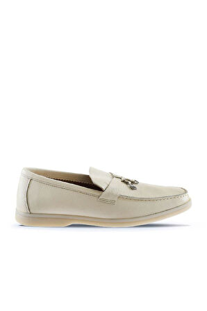 Bueno Shoes Bej Flotter Deri Erkek Loafer 05ms101