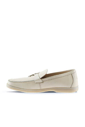Bueno Shoes Bej Flotter Deri Erkek Loafer 05ms101