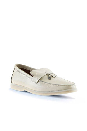 Bueno Shoes Bej Flotter Deri Erkek Loafer 05ms101