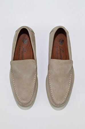 Bueno Shoes Bej Süet Erkek Loafer 05ms102