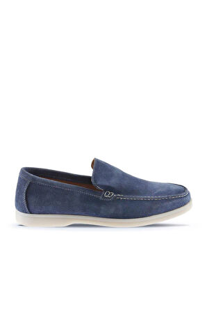 Bueno Shoes Mavi Süet Erkek Loafer 05ms102