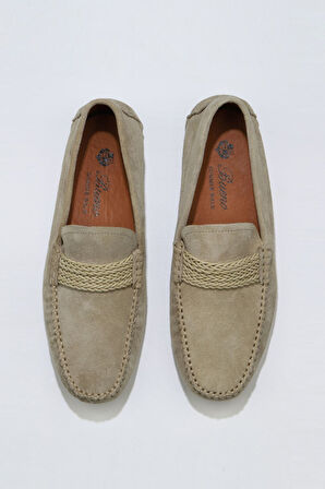 Bueno Shoes Bej Süet Erkek Loafer 05ms157