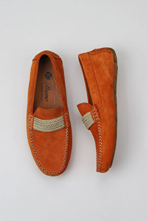 Bueno Shoes Turuncu Süet Erkek Loafer 05ms157