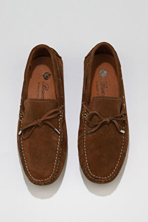 Bueno Shoes Taba Açık Süet Erkek Loafer 05ms2023