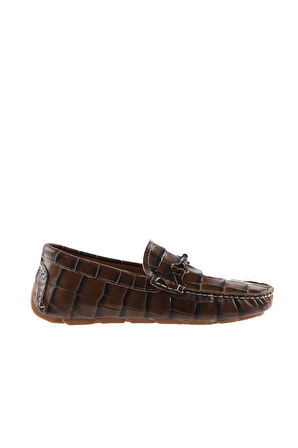 Bueno Shoes Taba Kroko Deri Erkek Loafer 05ms2021