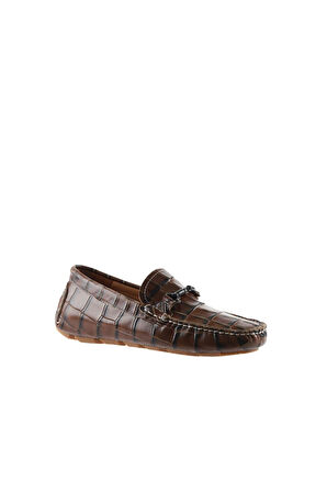 Bueno Shoes Taba Kroko Deri Erkek Loafer 05ms2021