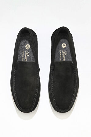 Bueno Shoes Siyah Süet Erkek Loafer 05ms2022
